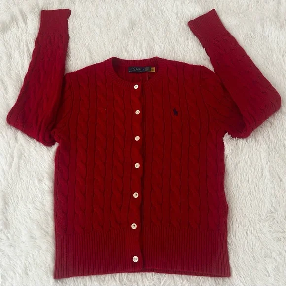 Ralph Lauren Women's Cable-Knit Cotton Crewneck Cardigan. Brand New Size M - Picture 6 of 10
